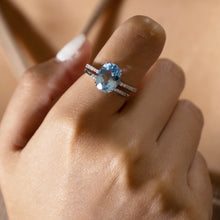 Load image into Gallery viewer, Blue Topaz Rings Set Silver
