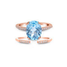 Load image into Gallery viewer, Blue Topaz Rings Set
