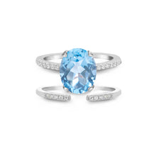 Load image into Gallery viewer, Blue Topaz Rings Set Silver
