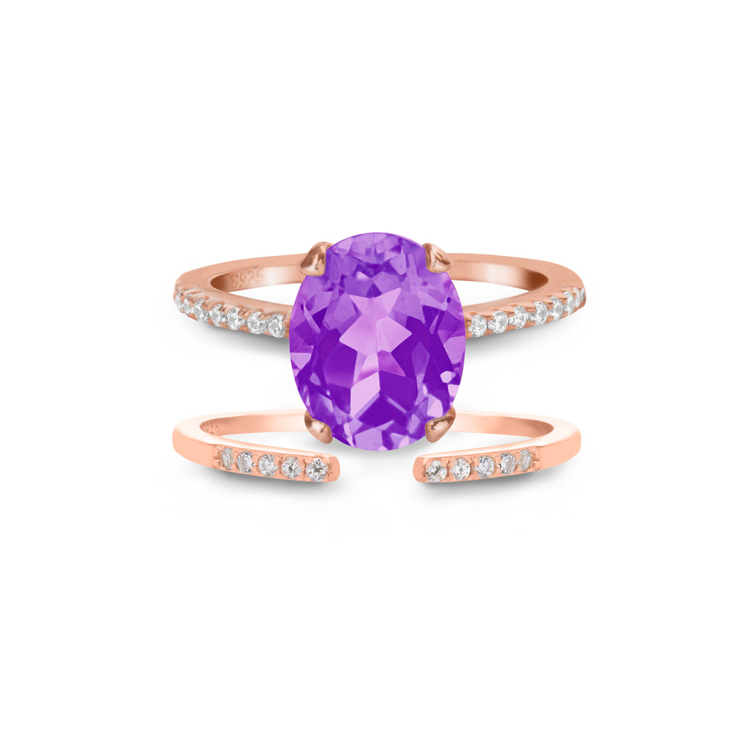 Amethyst Rings Set